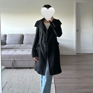 ZARA WOMAN! BLACK LONG TRENCH COAT!